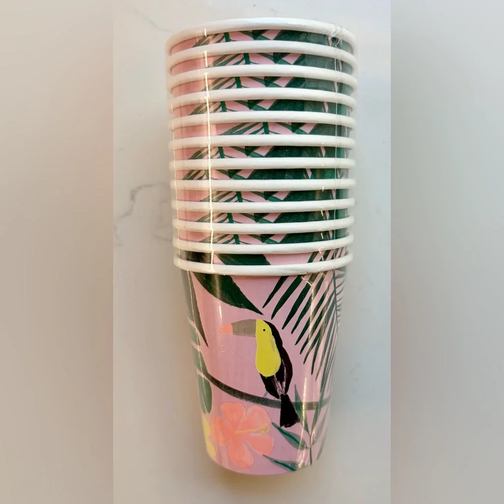 Tropical Party Tableware Set - Green and Pink